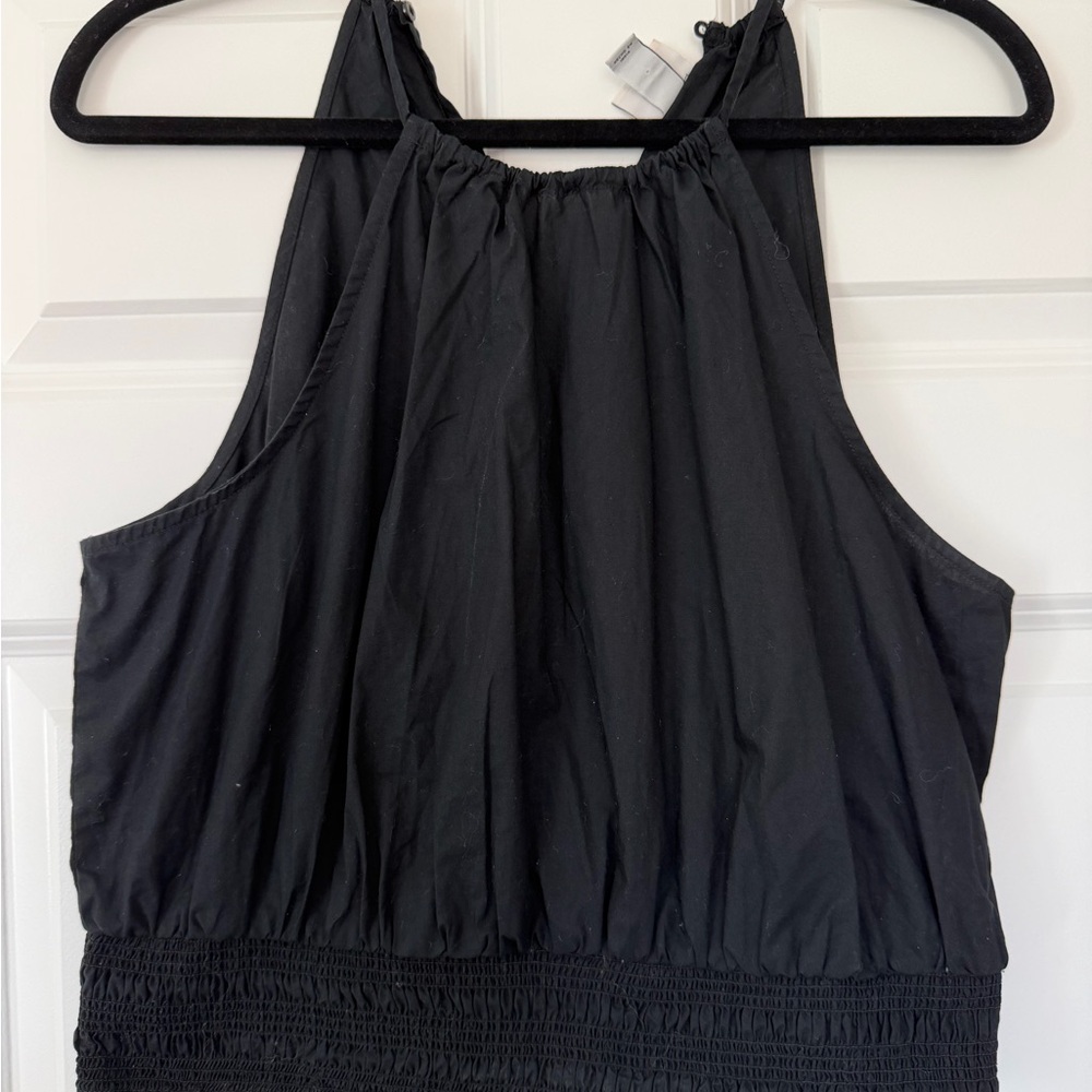 a new day Black Gathered Blouse